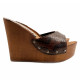 WEDGE LEATHER PYTHON CLOGS
