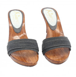 CLOGS WITH GRAY BAND AND HEEL 9