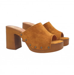 CLOGS WITH BAND IN LEATHER COLOR SUEDE