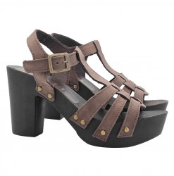 BROWN NABUK SANDALS WITH...