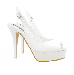 WHITE SANDALS WITH STRAP -...