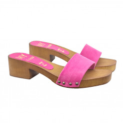 CLOGS WITH BAND IN FUCHSIA...