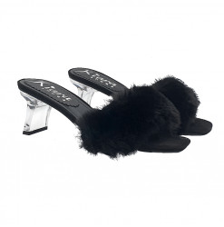 BLACK CLOGS WITH FUR AND...