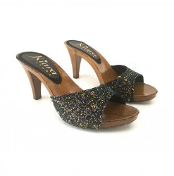 CLOGS WITH GLITTER BLACK...