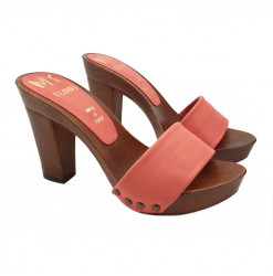CORAL COLORED CLOGS WITH...