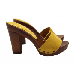 YELLOW CLOGS IN SUEDE -...