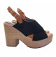WOMEN'S BLACK SANDALS IN SYNTHETIC SUEDE - KC3395 NERO