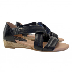 WOMAN'S SANDALS WITH FAUX LEATHER BAND - KC380 NERO