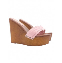 WEDGE WITH DOUBLE PINK BAND