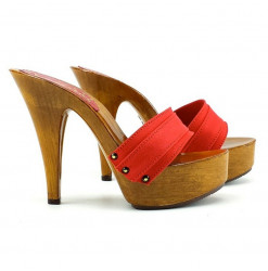 CLOGS WITH 13 HEEL - RED COLOR