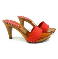 CLOGS WITH 9 CM HEEL - RED...