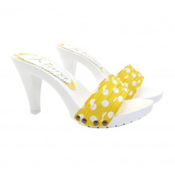 YELLOW CLOGS WITH POLKA DOT...