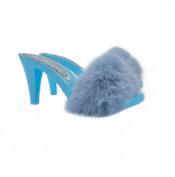 Sexy blue clogs with fur